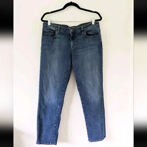 Eileen Fisher Mid Rise Stretch Ankle Cropped Straight leg Jeans Womens Sz 12